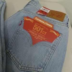 NWT LEVIS 501CT DENIM SELVAGE distressed button fly JEANS 28 X 32